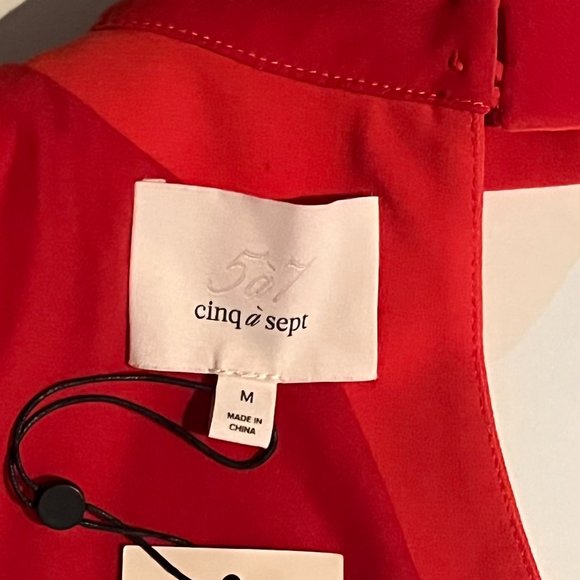 NWT - Hot Pink cinq a sept One-Shoulder Choker Top - Size Medium - Picture 5 of 10